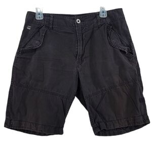 G Star Raw Shorts Mens 30 Black Casual Distressed Grunge Patina Fade (31x8.5)